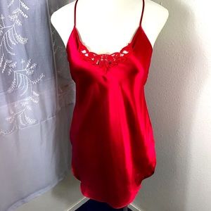 Vintage Red Chemise - Dentelle
